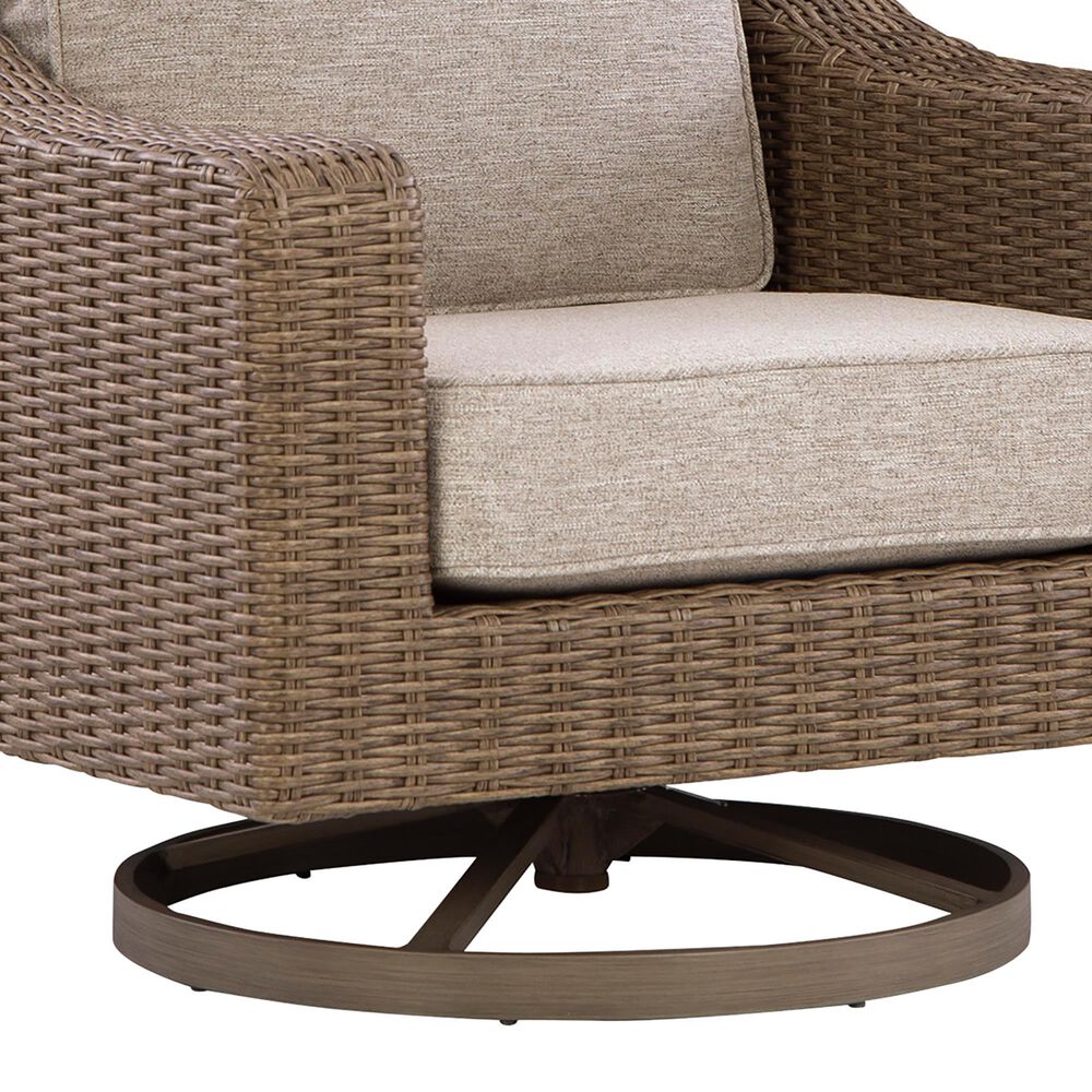 Ashley Laguna Heights Patio Swivel Lounge Chair in Beige, , large