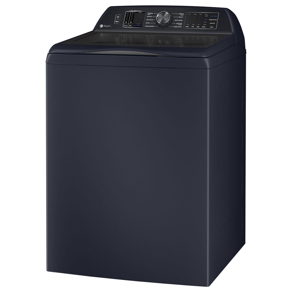 GE Profile 5.3 Cu. Ft. Top Load Agitator Washer and 7.3 Cu. Ft. Gas Dryer Laundry Pair in Sapphire Blue, , large