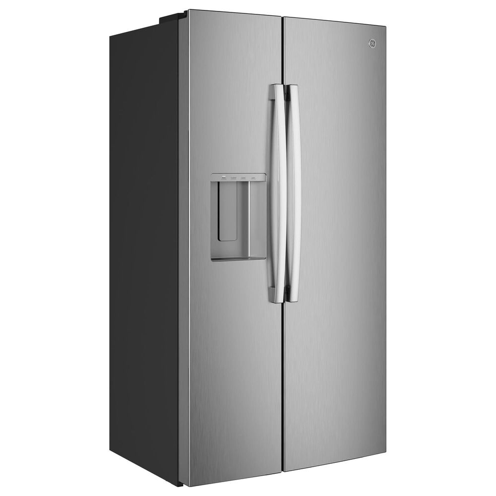 GE Appliances 24 Cu. Ft. Counter-Depth Side-By-Side Refrigerator with LED Light Wall in Fingerprint Resistant Stainless Steel, , large