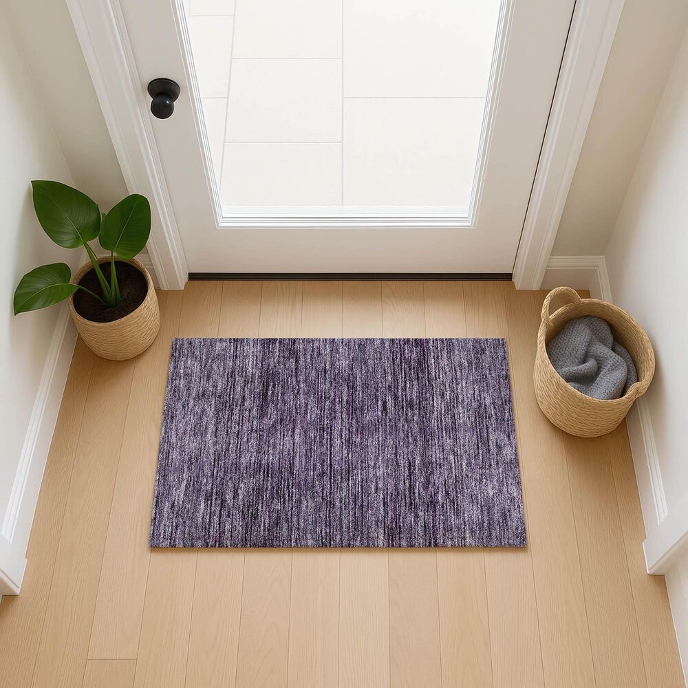 Dalyn Rug Company Soft Essentials Solid Plum 1'8" x 2'6" Indoor/Outdoor Area Rug, , large
