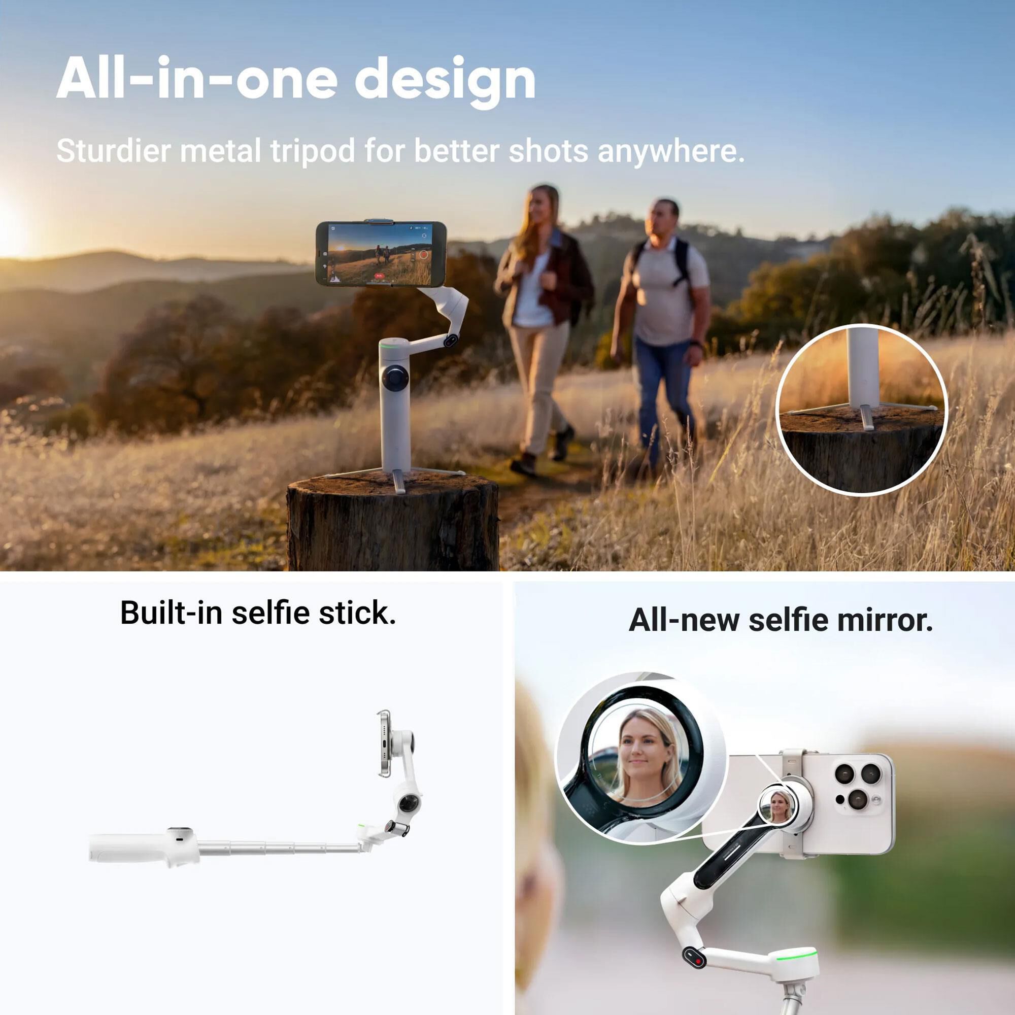 Insta360 Flow 2 Pro Gimbal in Summit White