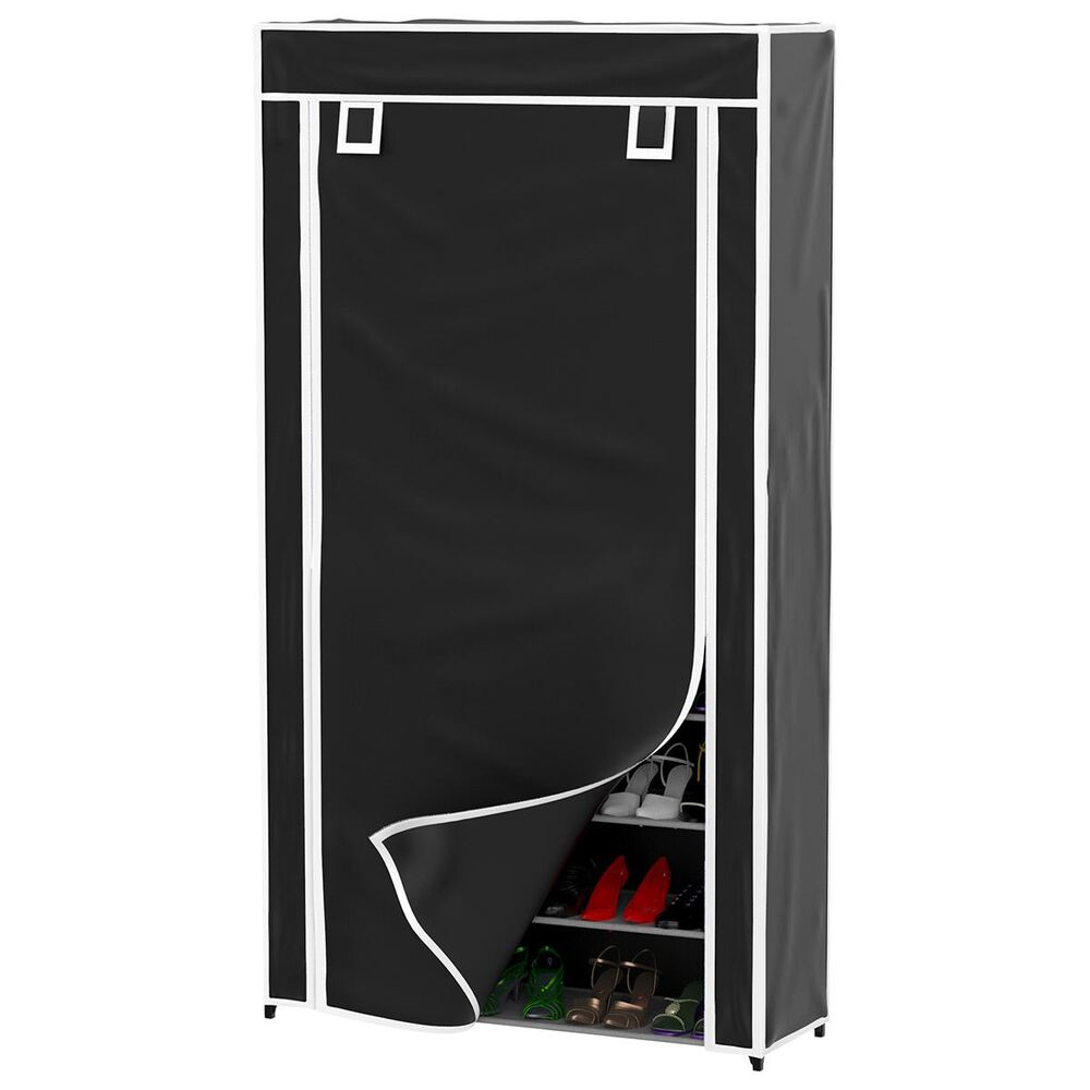 Timberlake Lavish Home Tiered Shoe Rack in Black, , large