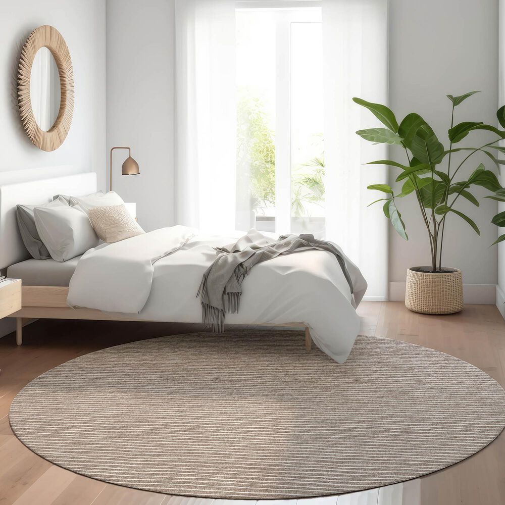 Dalyn Rug Company Laidley 6&#39; Round Taupe Indoor/Outdoor Area Rug, , large