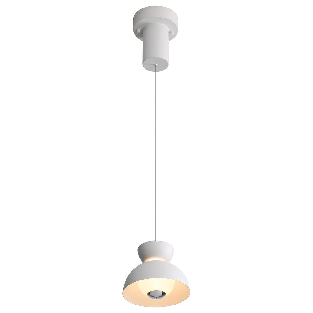 Golden Lighting Vintra LED 1-Light Pendant in Sand White with Chrome, , large