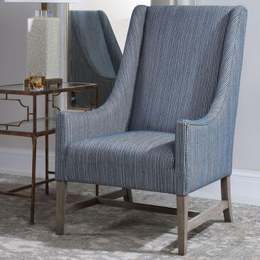 Uttermost Galiot Accent Chair in Blue and White, , large
