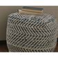 Ashley Chevron Square Pouf in Blue, , large