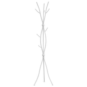 Monarch Specialties 74" Coat Rack with 11-Hook in White, , large