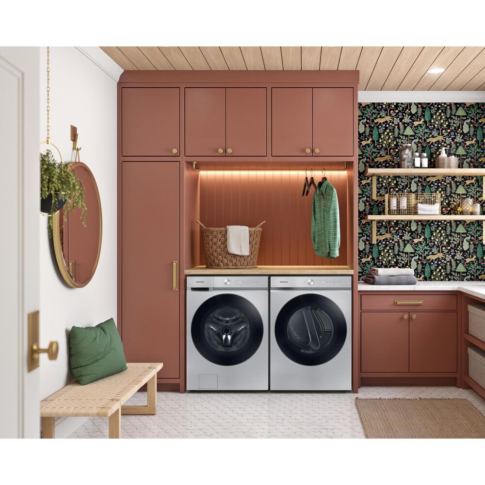 Samsung Bespoke 7.6 Cu. Ft. Front Load Electric Dryer with AI Optimal Dry and Super Speed Dry in Silver Steel, , large