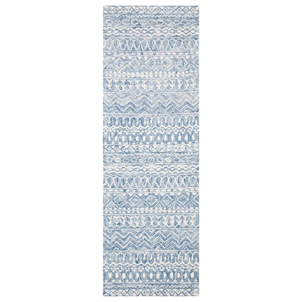 Safavieh Micro-Loop MLP502M 2"3" x 8" Blue and Ivory Runner, , large