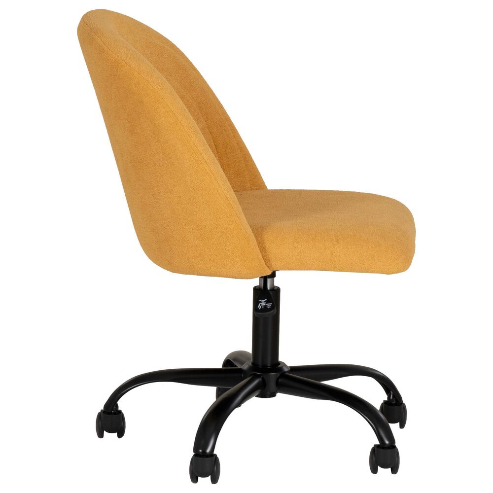 Linon Home Decor Skyla Swivel Office Chair in Yellow, , large