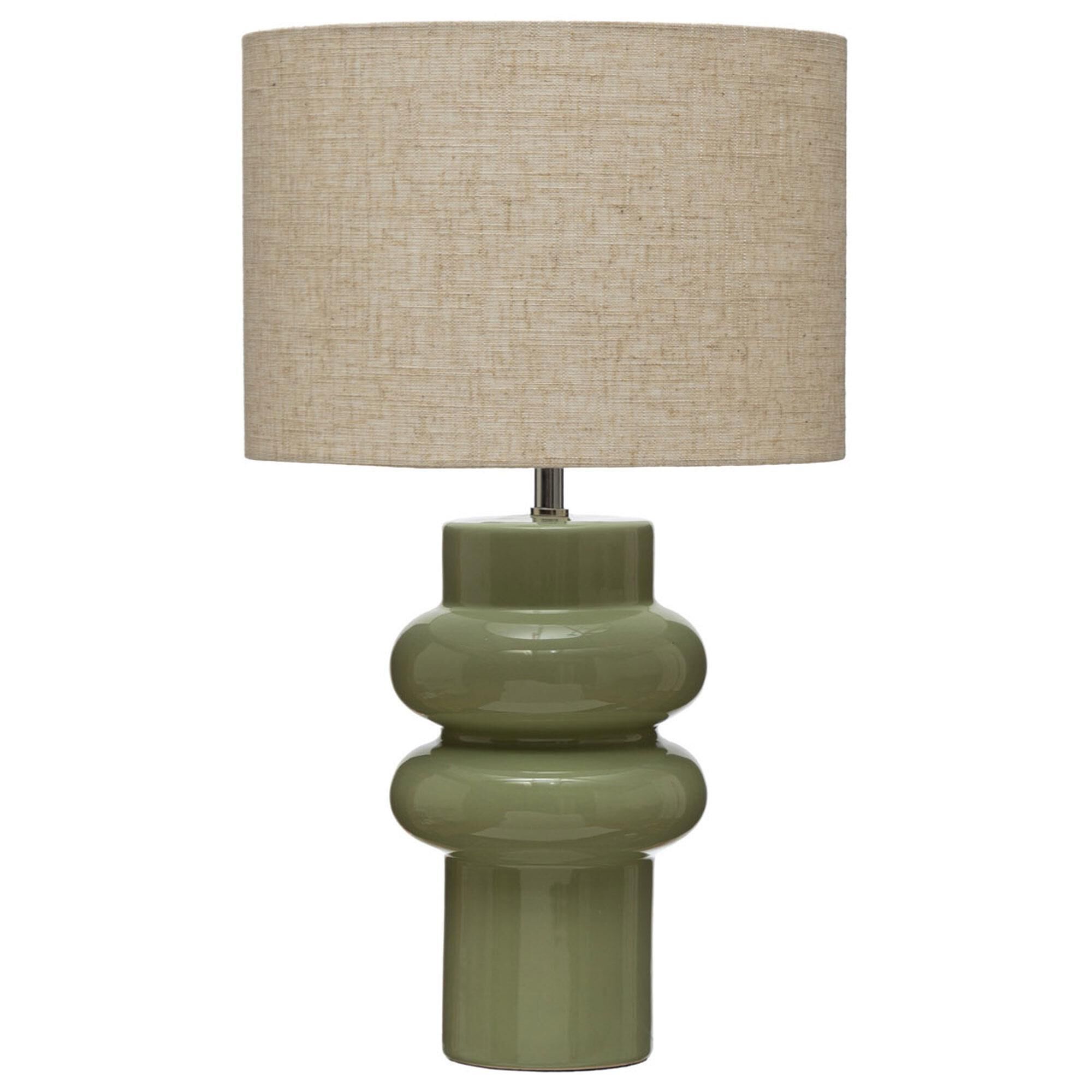 Creative Coop Leo Table Lamp in Green
