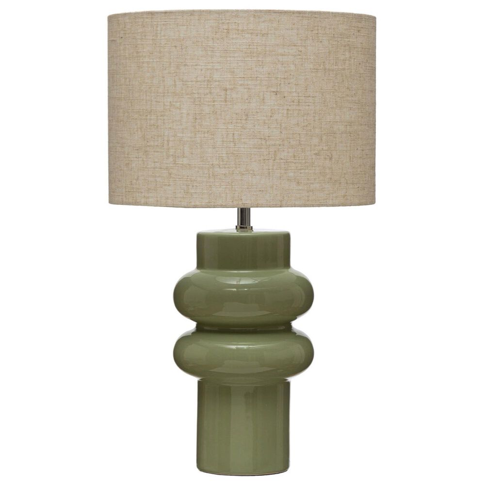 Creative Coop Leo Table Lamp in Green, , large