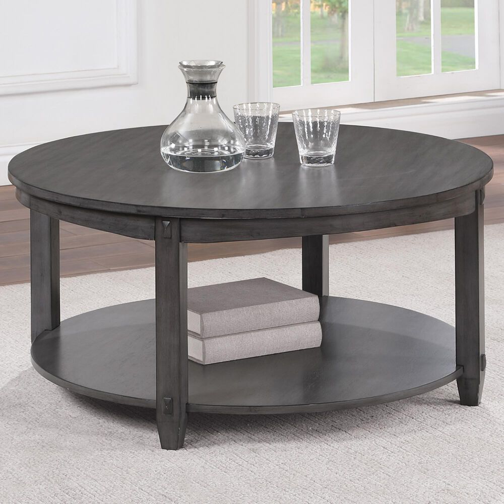 OSP Home Lane Round Coffee Table in Slate Grey Shop NFM