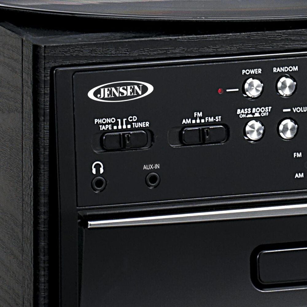 Jensen 3-Speed Turntable CD System with Cassette Player and AM/FM Stereo Radio, , large
