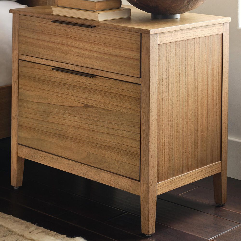 Riva Ridge Cyrus 2 Drawer Nightstand in Almond Bisque with AC Outlets, , large