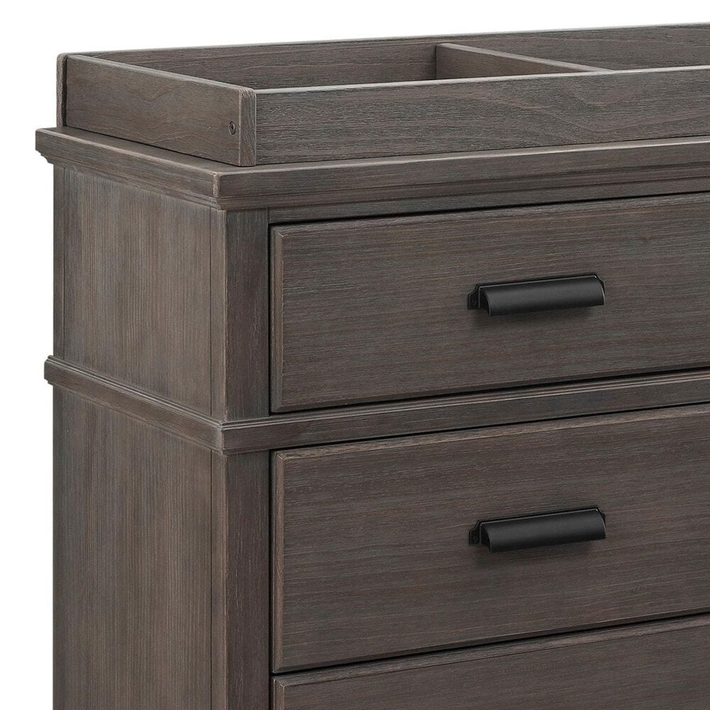 Delta Children Asher 6-Drawer Dresser with Changing Top in Rustic Grey, , large