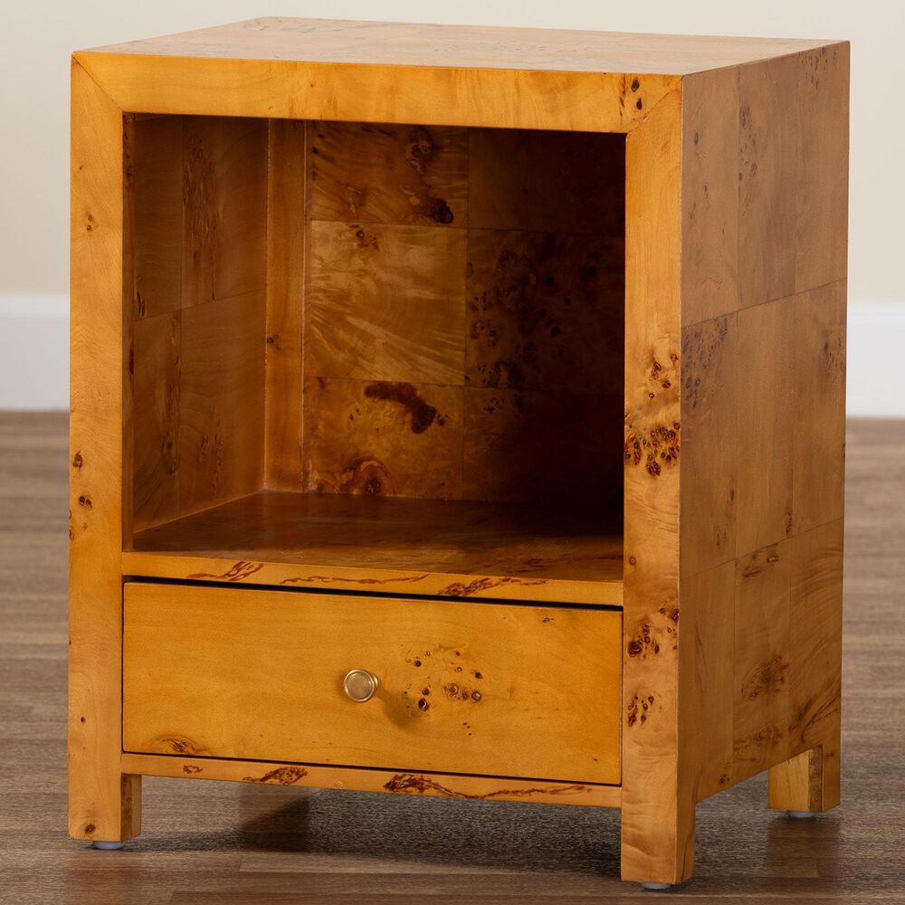 Baxton Studio Camira 1-Drawer Nightstand in Light Mappa Burl, , large