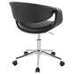 LumiSource Curvo Swivel Task Chair with Black Faux Leather Cushion in Chrome, , large