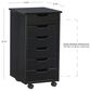 Linon Home Decor Cary 6-Drawer Rolling Cart in Black, , large