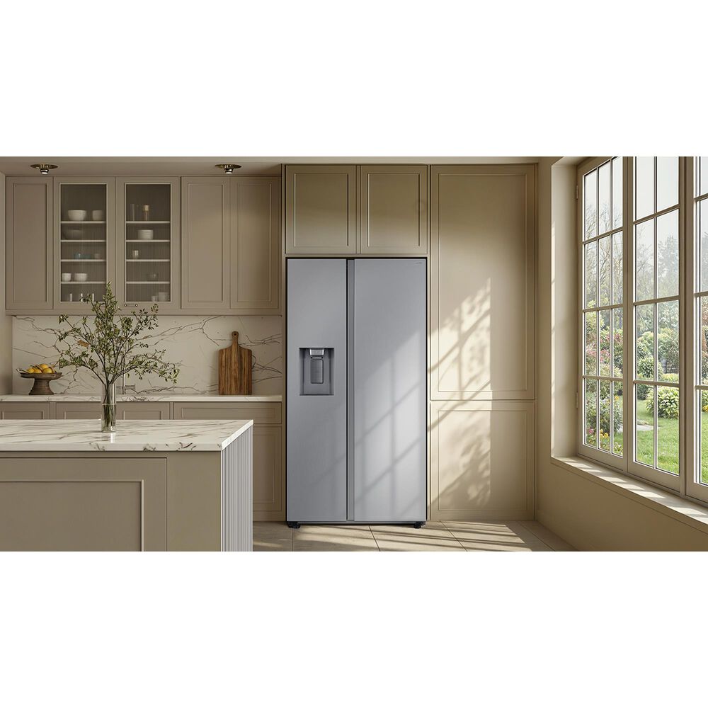 Samsung Bespoke AI 27 Cu. Ft. Side-by-Side Refrigerator with Sphere Ice and External Water and Ice Dispenser in Fingerprint Resistant Stainless Steel, , large