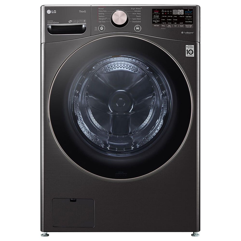 LG 4.5 Cu. Ft. Front Load Washer and 7.4 Cu. Ft. Electric Dryer with  TurboWash 360 Laundry Pair in Black Steel