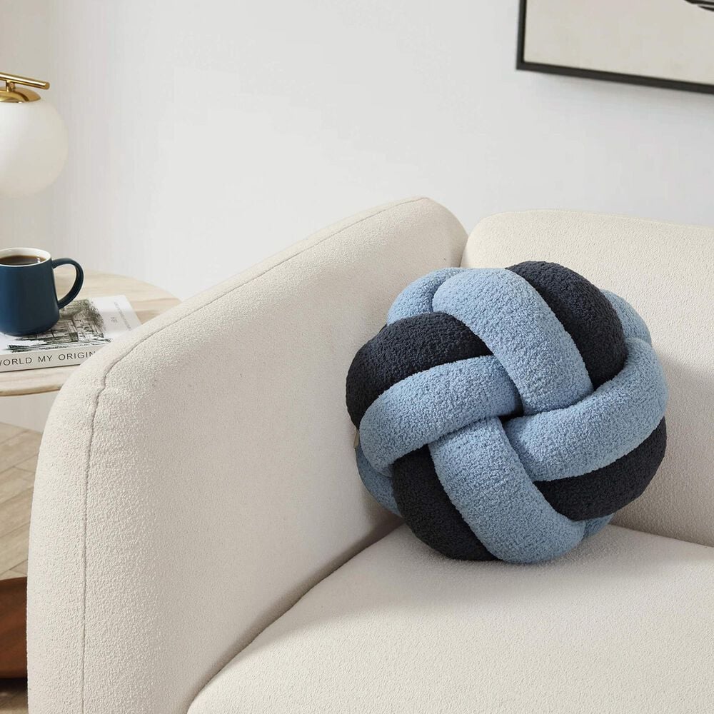 Sunday Citizen 12&quot; Round Knot Throw Pillow in Midnight and Denim, , large