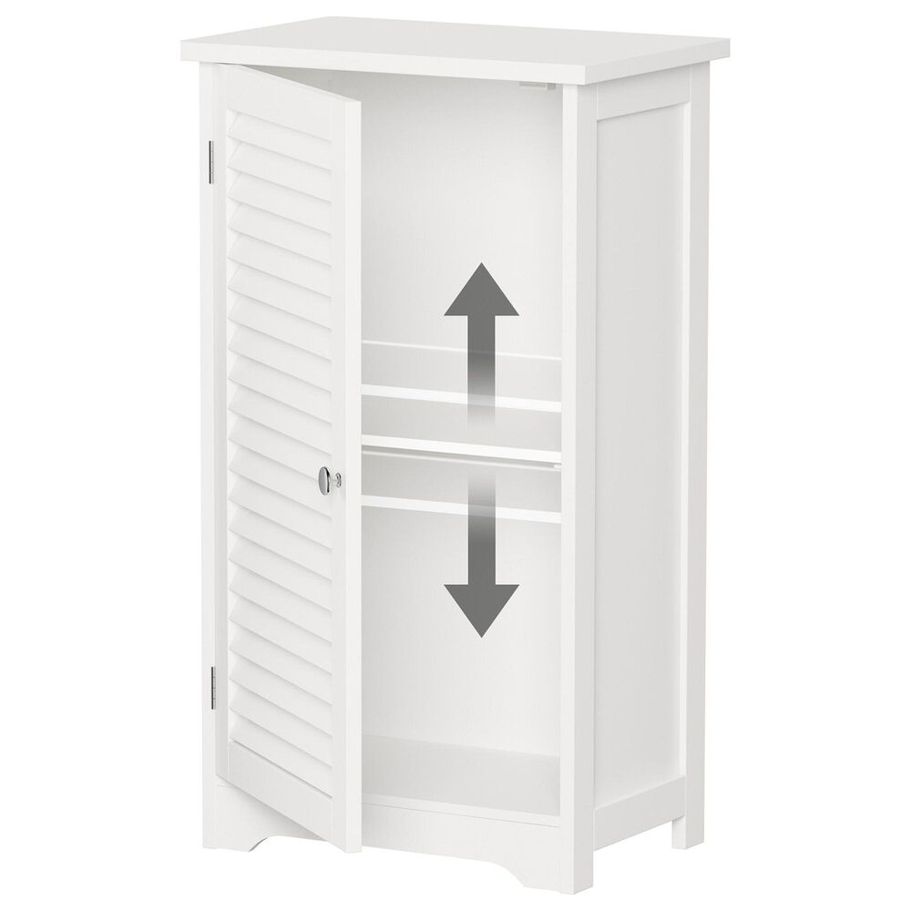 Timberlake Lavish Home Bathroom Storage Cabinet in White/Silver, , large