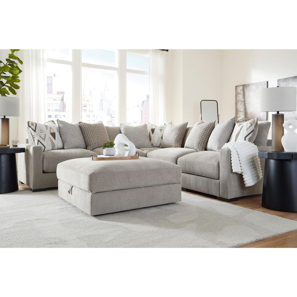 Ashley Aslan Court Storage Ottoman in Flax, , large