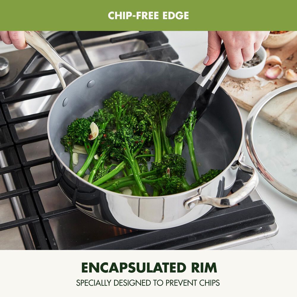 Green Pan Valencia Pro 5-Quart Saute Pan with Lid in Stainless Steel, , large