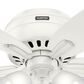 Hunter Newsome Low Profile 42" Ceiling Fan with Clear Frosted Lights in Fresh White, , large