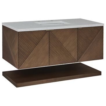 James Martin Vanities Marcello 48" Single Bathroom Vanity in Chestnut with 3 cm Eternal Jasmine Pearl Quartz Top and Rectangular Sink, , large