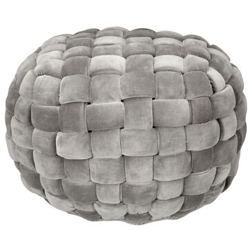 Moe"s Home Collection Jazzy Pouf in Grey Velvet, , large