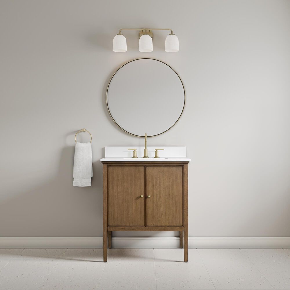 37B Heston 30" Single Bathroom Vanity in Kona with White Composite Stone Top and Backsplash, , large