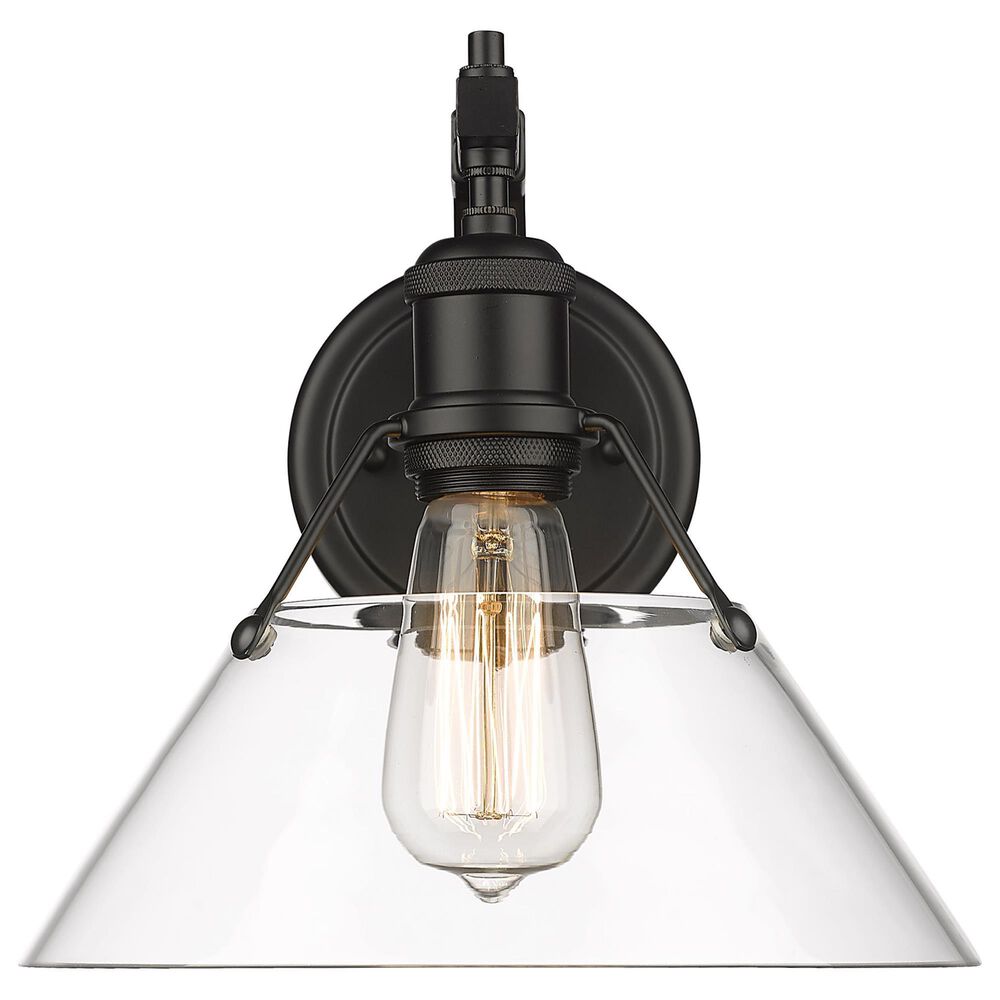 Golden Lighting Orwell 1-Light Wall Sconce with Clear Shade in Matte Black, , large