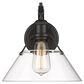 Golden Lighting Orwell 1-Light Wall Sconce with Clear Shade in Matte Black, , large