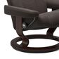 Stressless Wing Small Classic Glider Chair and Ottoman with Brown Base in Paloma Chestnut, , large