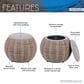 Rta Products Woven Storage Ottoman in Natural, , large