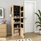 GigaCloud Rotating Jewelry Cabinet with Full-length Mirror, Coat Rack and Shelves in Walnut, , large