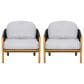 Hearth and Haven Grotta Outdoor Club Chair with Light Teak Frame in Gray (Set of 2), , large