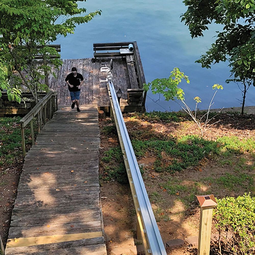 Staying Home Back to Living Stair Lake Home Lift Chair with Track Assembly in Black, , large