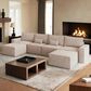 HOMLUX 127.4" Sectional Sofa in Camel, , large