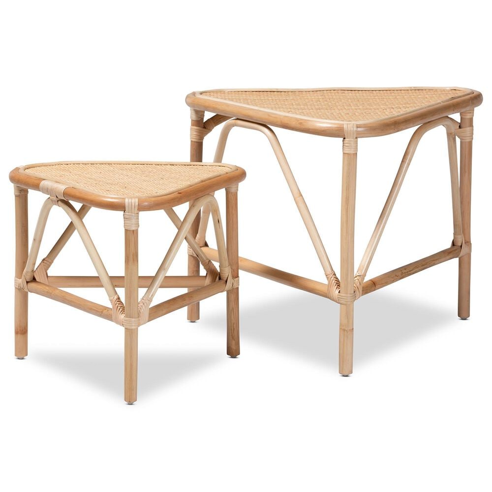 Baxton Studio Jayden 2-Piece Nesting End Table Set in Natural Brown, , large