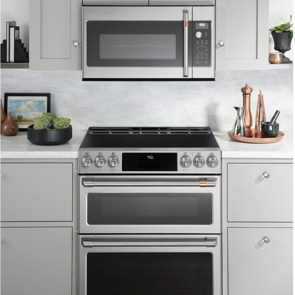 Cafe 2.1 Cu. Ft. Over The Range Microwave Oven in Stainless Steel with Brushed Stainless Handles, , large