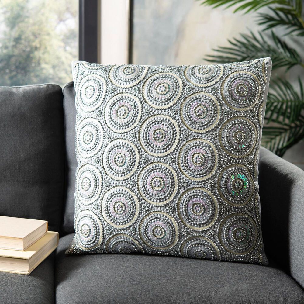 Safavieh Parisa 20"x20" Pillow in Multi/Beaded, , large