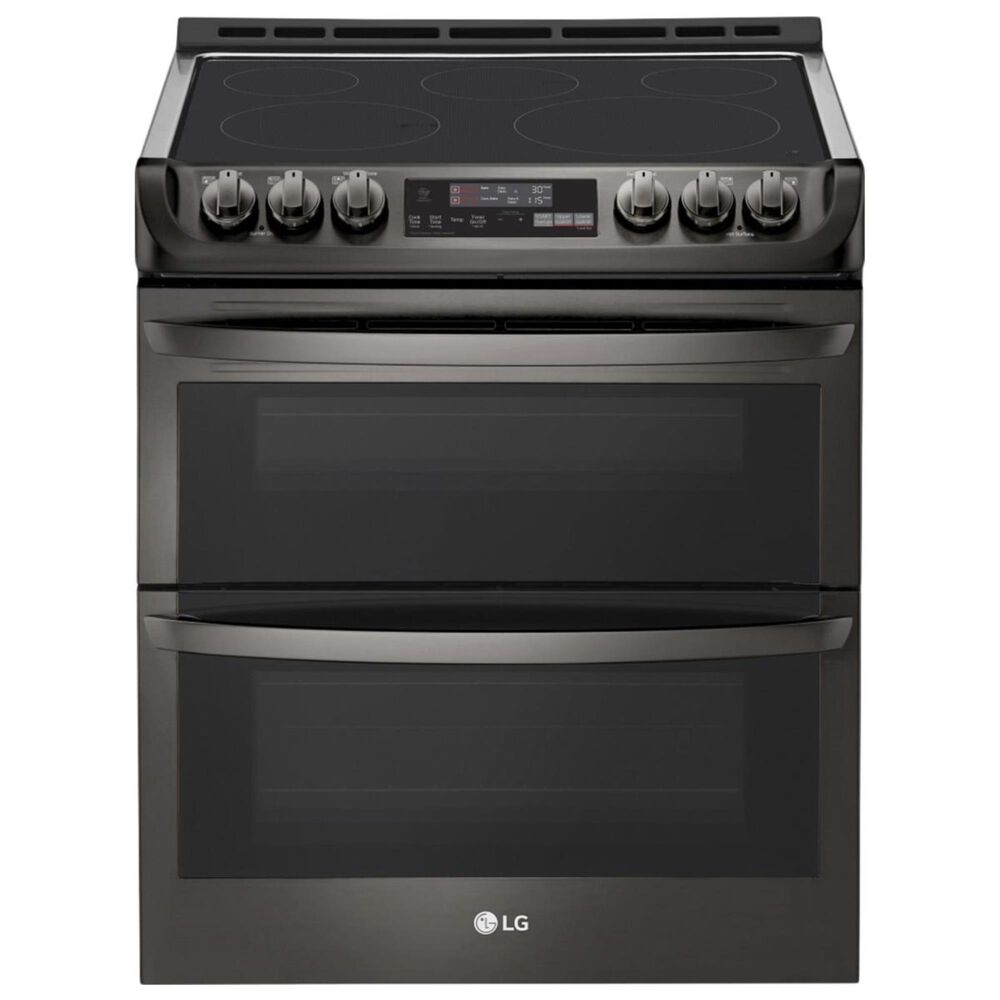 LG 7.3 Cu. Ft. Wi-Fi Enabled Electric Double Oven Slide-In Range with Convection - Black Stainless Steel, , large
