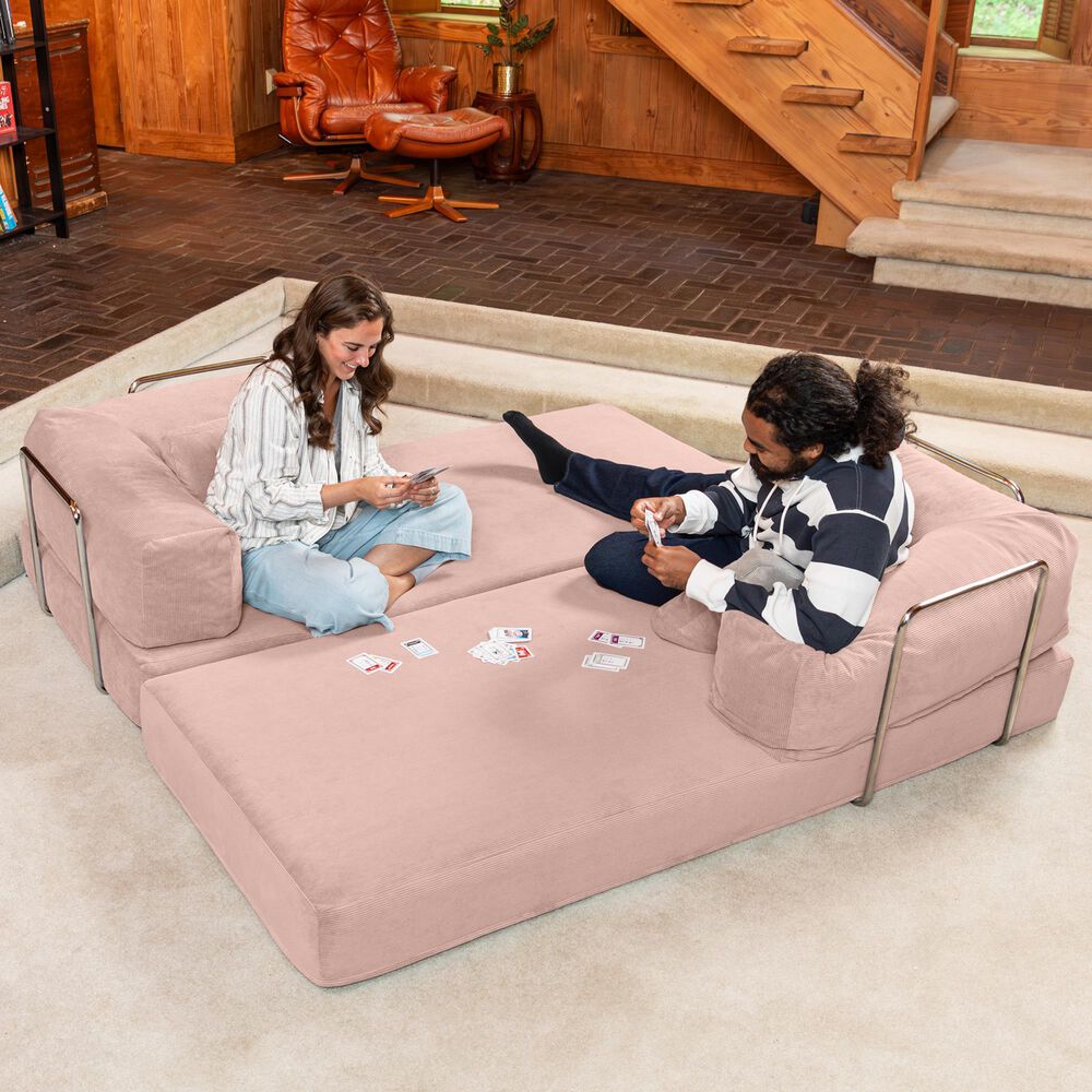 Jaxx Unsofa Stationary Loveseat in Peony Pink, , large