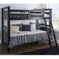 Linon Home Decor Beckett Twin Over Twin Bunk Bed in Black, , large