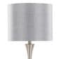 LumiSource Lenuxe 25" Metal Table Lamp with Grey Linen Shade in Brushed Nickel (Set of 2), , large