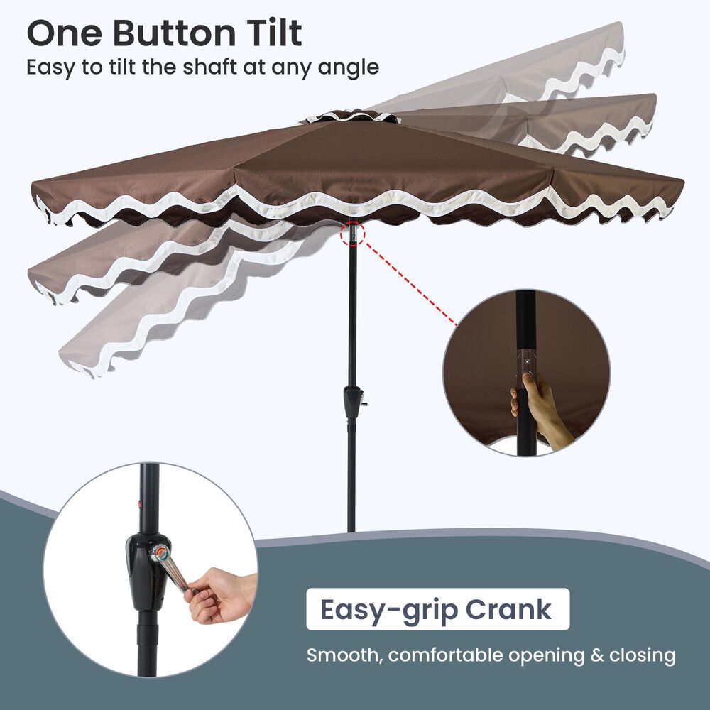 HOMLUX 10' Patio Umbrella in Dark Brown, , large