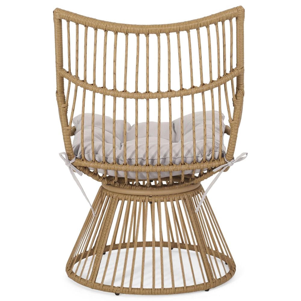 Hearth and Haven Elaine 2-Piece Patio Chat Set with Beige Cushion in Light Brown, , large